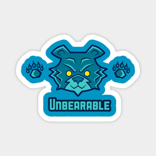 Teal Unbearable - Teal Bear With Claws Magnet