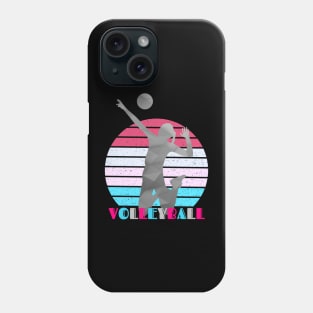 Volleyball Spiker Vintage Sunset Background Phone Case