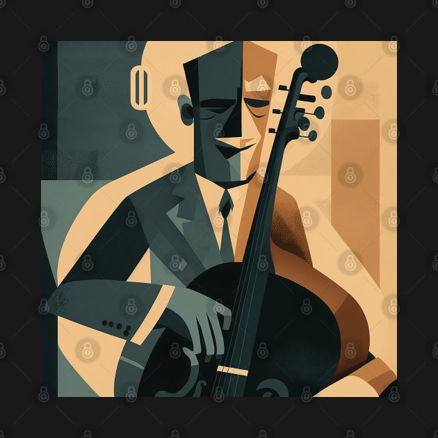 Abstract Art - a man playing JAZZ by Buff Geeks Art