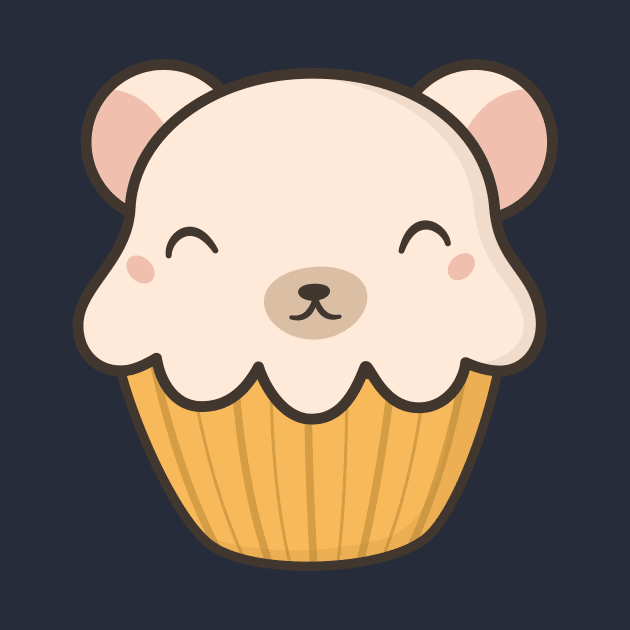 Kawaii Cute Polar Bear Cupcake by happinessinatee