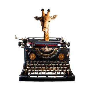 Giraffe old Typewriter Journalist T-Shirt