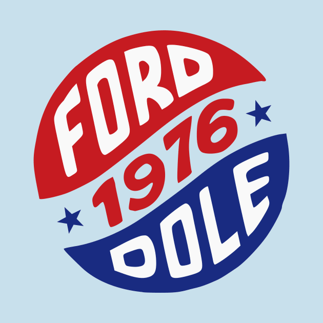 Gerald Ford and Bob Dole 1976 Presidential Campaign Button by Yesteeyear