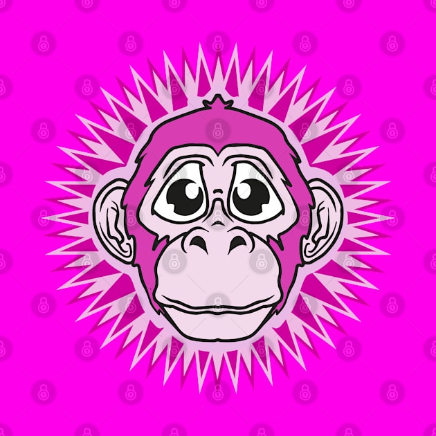 Pink & Purple Sad Monkey by Reed Design & Illustration