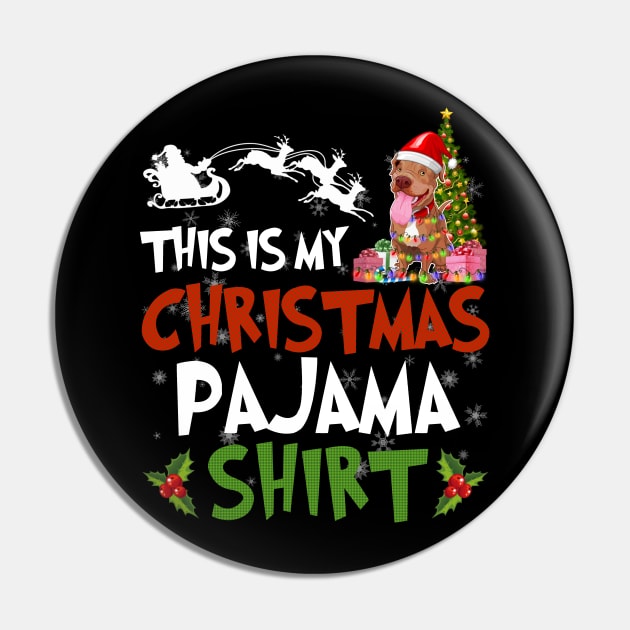 Pitpull this is my Christmas pajama shirt - funny Christmas pajama shirt gift Pitpull dog lover - Pitpull with Santa hat Christmas shirt Pin by TeesCircle