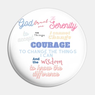 Colorful Serenity Prayer Pin