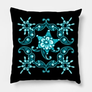 Blue zenarts pattern Pillow