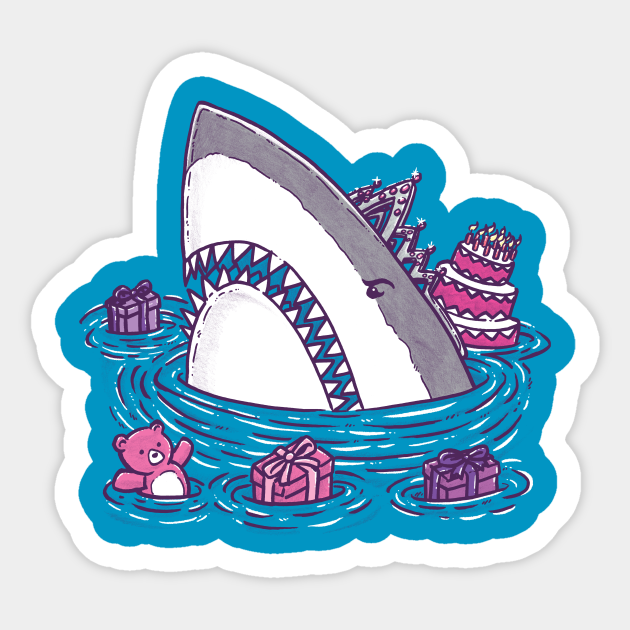 Birthday Princess Shark - Sharks - Sticker