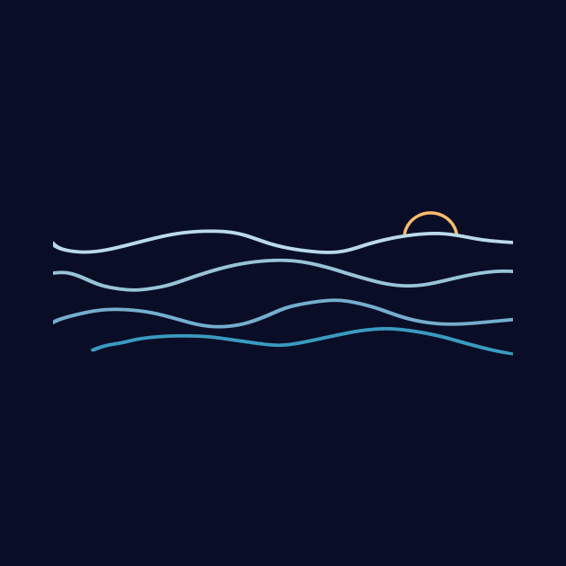 Sunset wavy lines by Vanphirst