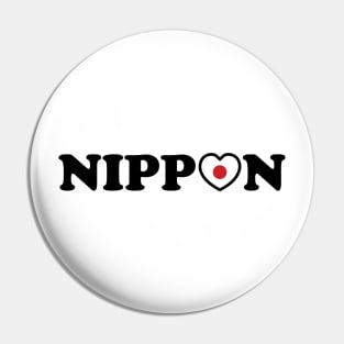 Nippon Love Heart Flag Pin