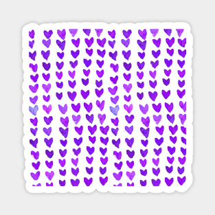 Brush strokes hearts - purple Magnet