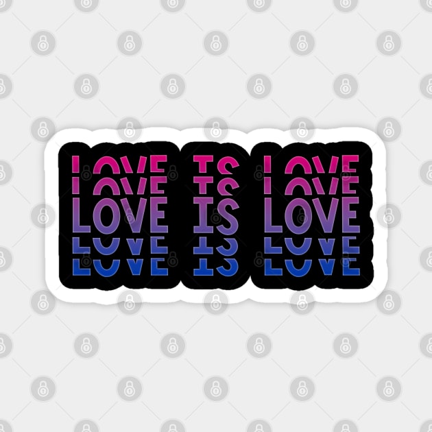 Vintage Retro Love is Love Bisexual Stacked Letters Bi Pride Magnet by AmbersDesignsCo