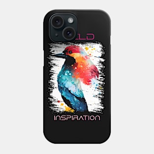 Woodpecker Bird Wild Nature Animal Colors Art Painting Phone Case