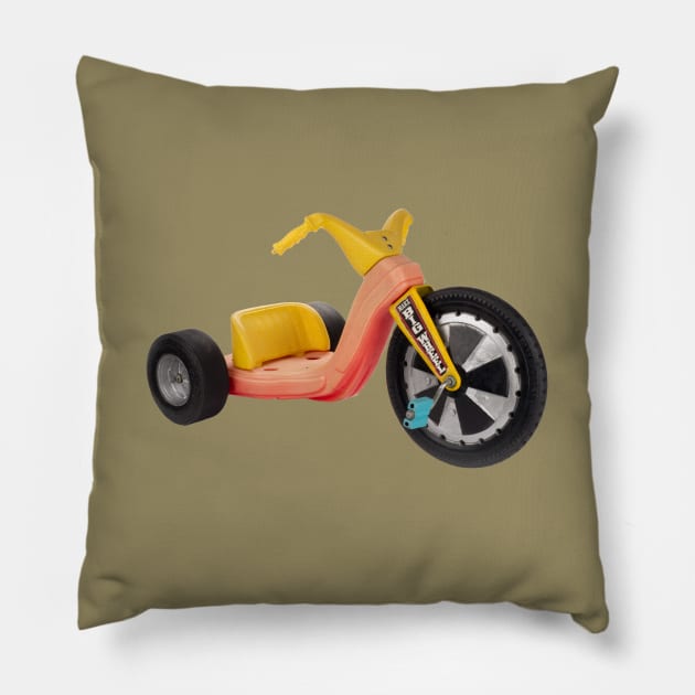 Big Wheel pedal cycle '76 Pillow by GeekGiftGallery