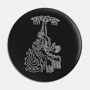 Full White on Black Rauru Geoglyph (Totk) Pin