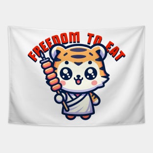 cute tiger cub with skewer Tapestry