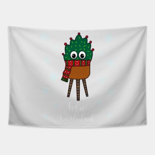 Feliz Cactidad - Christmas Cactus With Scarf Tapestry