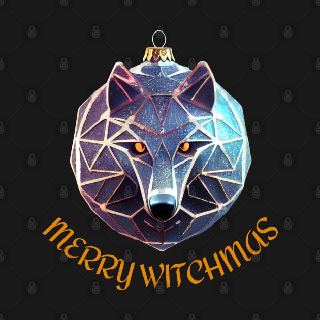 Merry Witchmas - Wolf Christmas Ornament - Fantasy - Witcher by Fenay-Designs