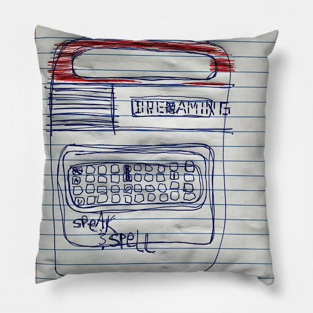 Childhood WHT Pillow by Mijumi Doodles