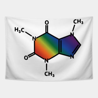 Rainbow Caffeine Molecule Tapestry