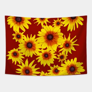 Blooming Yellow Flowers Tapestry