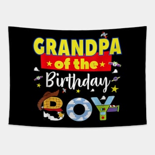 Grandpa Of The Birthday Boy Toy Familly Matching Story Tapestry