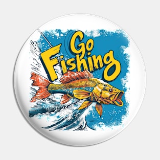 Fishing t-shirt Pin