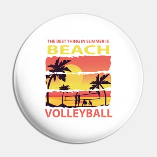 Volleyball T Shirt | Summer Beach Volley Palm Tree Gift Pin