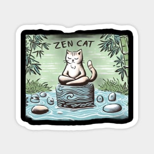 Zen cat Magnet