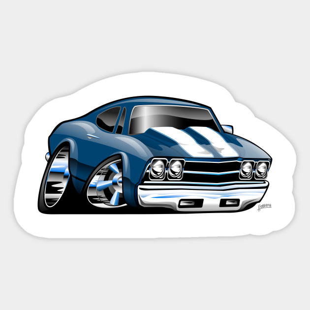 69 Muscle Car Cartoon Muscle Car Sticker Teepublic