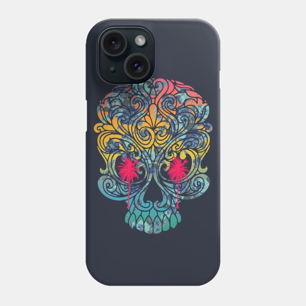 Summer Tropical Skull Phone Case by Goldquills