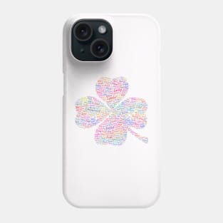 Shamrock Leaf Silhouette Shape Text Word Cloud Phone Case