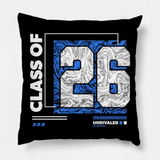 Class of 2026 Urban Streetwear // Graduation Class of '26 Blue Pillow