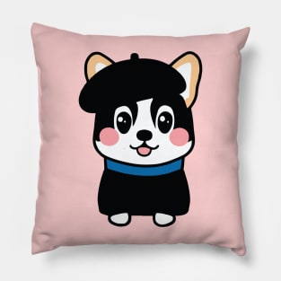 Cute corgi puppy kawaii art Pillow