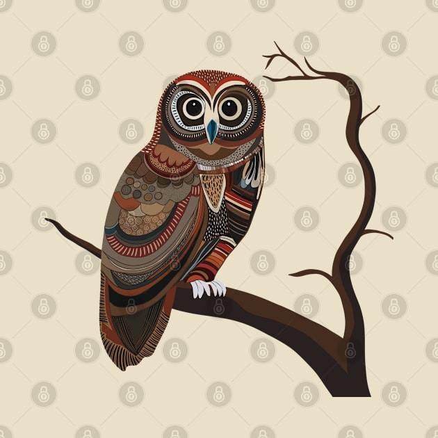 Earthy Patterned Owl by Suneldesigns