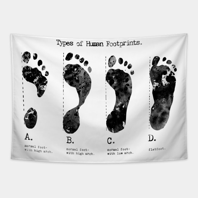 Types of Footprints Tapestry by erzebeth