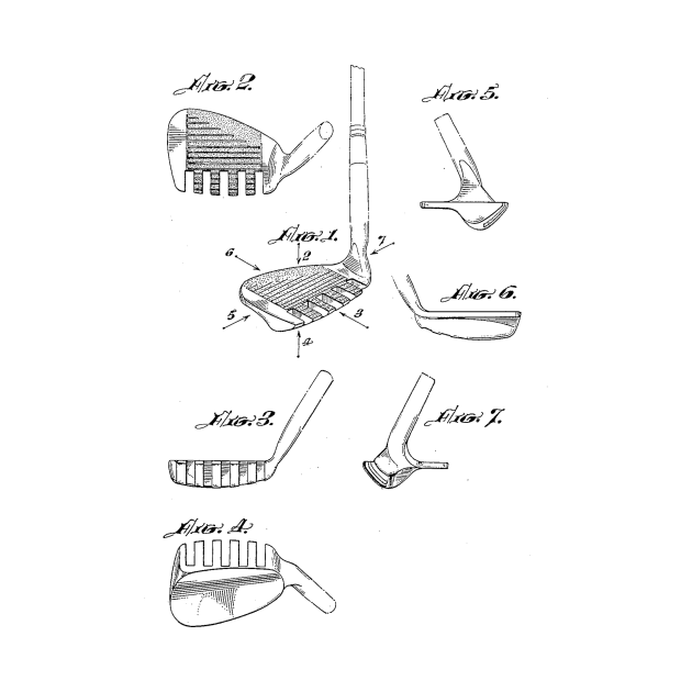 Golf Club Vintage Patent Hand Drawing by skstring