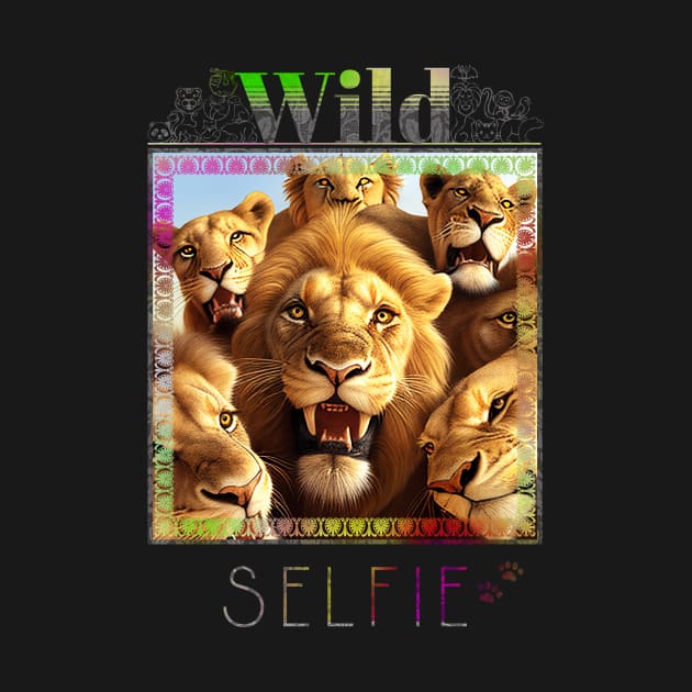 Lion King Wild Nature Funny Happy Humor Photo Selfie by Cubebox