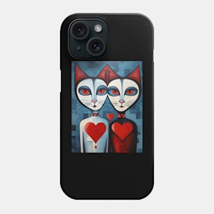 Whimsical Valentines Day Cats Phone Case