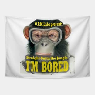 Disillusioned Surfer Ape Bored Chimps Animal Humor Tapestry