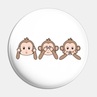 Three wise monkeys Pin