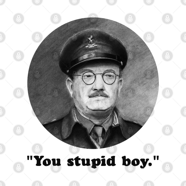 You stupid boy - Dad's Army tee by pencilartist