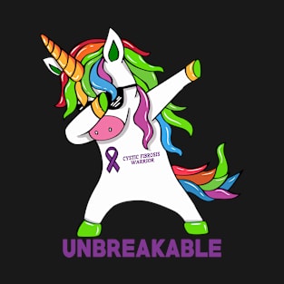 Cystic Fibrosis Awareness Unicorn Warrior Unbreakable T-Shirt