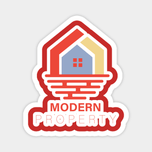 Abstract Wave and House Home Sticker logo design. Creative Modern Beach property sticker design icon. Magnet