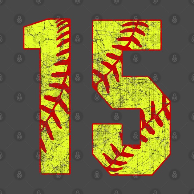 Fastpitch Softball Number 15 #15 Softball Shirt Jersey Uniform Favorite Player Biggest Fan by TeeCreations