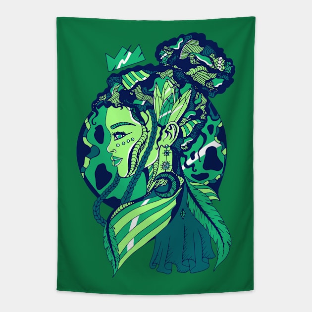 Ngreen Beauty Queen Tapestry by kenallouis