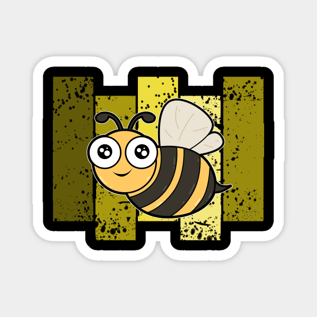 Cute Bee Retro Magnet by Imutobi