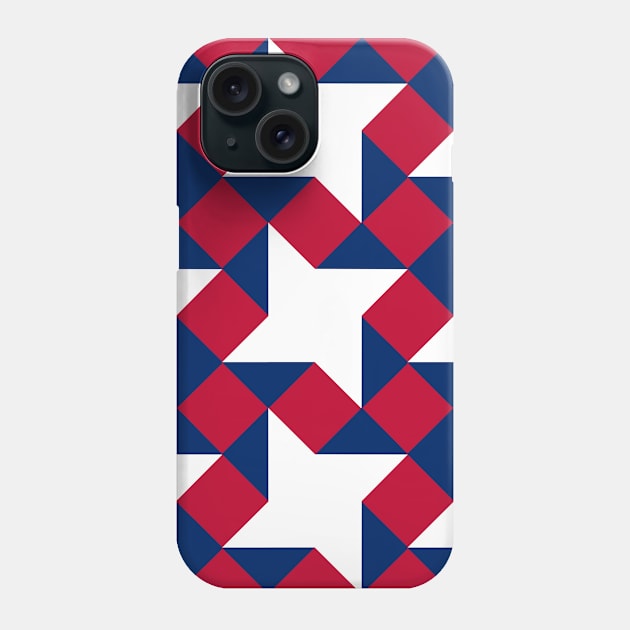 red, white and blue July Fourth Patchwork Pattern Phone Case by Nuletto