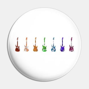 7 Fiery Guitar Silhouettes Pin