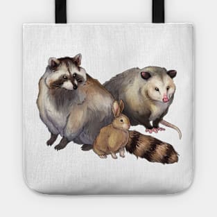 Critters (Raccoon, Rabbit, and Opossum Friends) Tote