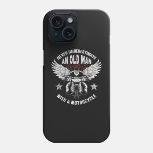 Old man with a motorcycle Phone Case